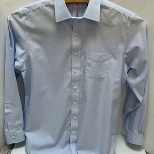 Brooks Brothers Madison Non-Iron Supima‎ Cotton Micro Striped Blue Shirt 16 1/2